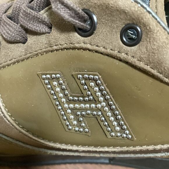 Hogan Womens’ Brown Suede & Olive Green Leather Low Top Sneaker. Size EU 36.5. - Picture 6 of 9